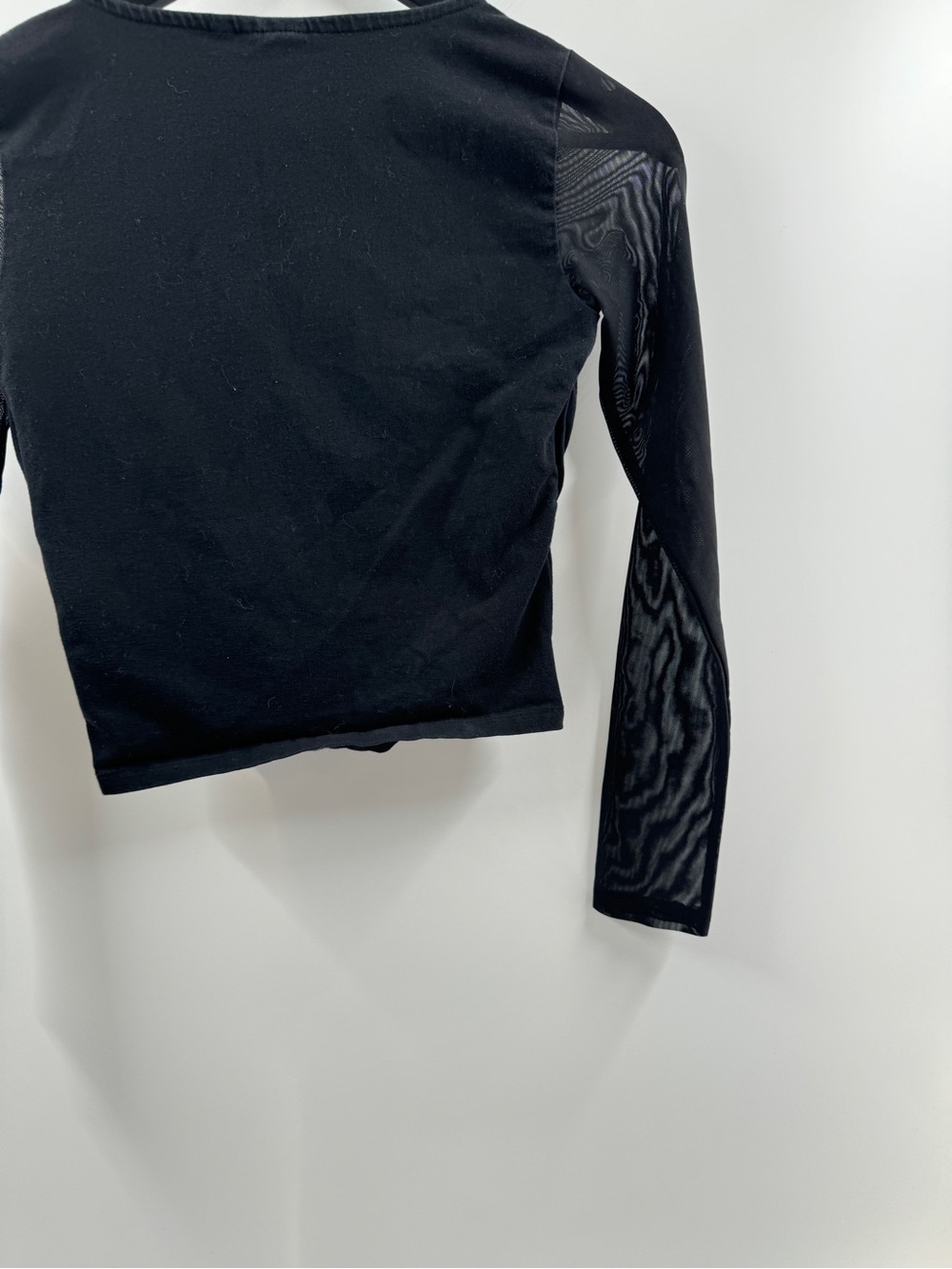 ASOS Design Black Mesh Sleeve Square Neck Top Women's Size 4 - Picture 8 of 8